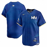 Men's Minnesota Twins Blank Royal 2024 City Connect Limited Stitched Jersey Dzhi,baseball caps,new era cap wholesale,wholesale hats